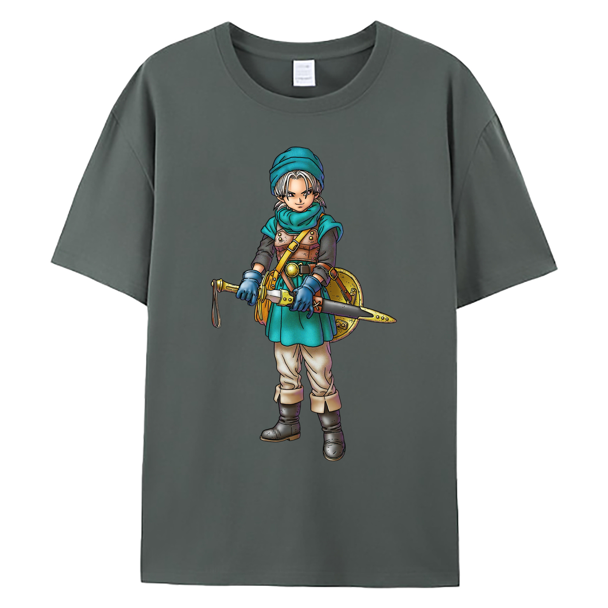 （画像用） ドラゴンクエスト Doragon Kuesuto Dragon Quest 綿100％ メンズ半袖Tシャツ｜肌触りやわらか＆通気性
